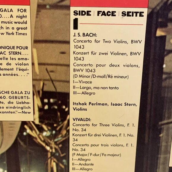 Isaac Stern 60th Anniversary Celebration (From Lincoln Center)(Vinyl, 1981) CBS - Picture 4 of 11